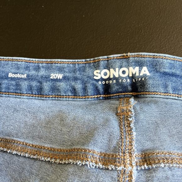 Sonoma Jeans Womens 20W Blue Medium Wash Bootcut Stretch Denim 31" Inseam - Picture 7 of 13